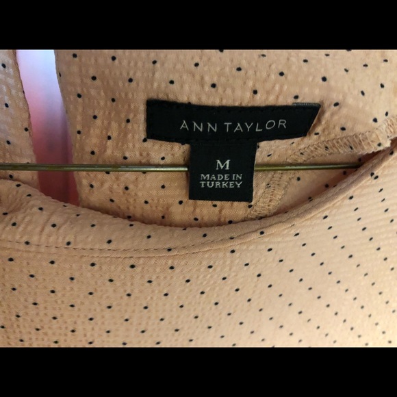 Salmon blush and navy polka dot blouse - Picture 6 of 8